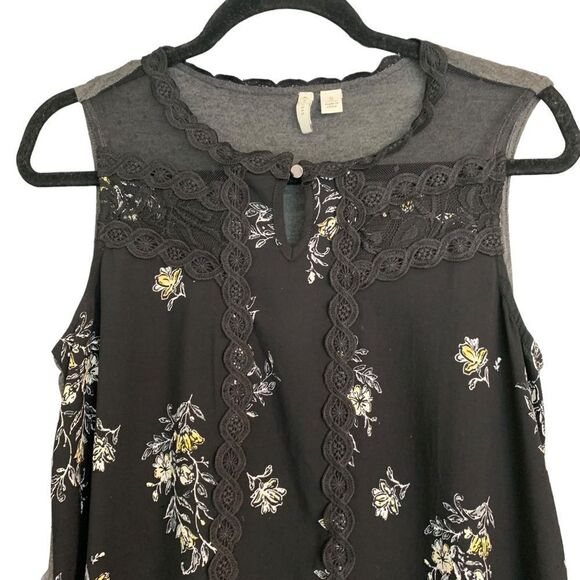 Est. 1946 Women’s Contemporary Sleeveless Black Multicolor Floral Top Size Small - Picture 5 of 7